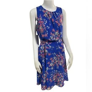 JH NWT Sleeveless Floral Blue  Dress Size:16p